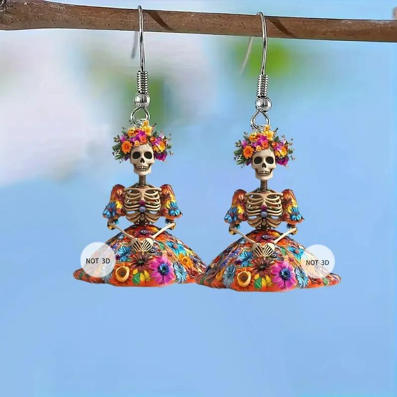 Creative Adorable Green Halloween Monster Earrings Fun Cartoon Design Stylish Accessory for Women Girls Daily Party Gift