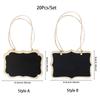 20Pcs Wooden Mini Double-Sided Blackboards Hanging Natrual Plant Tag DIY Reusable Memo Board For Market Stalls
