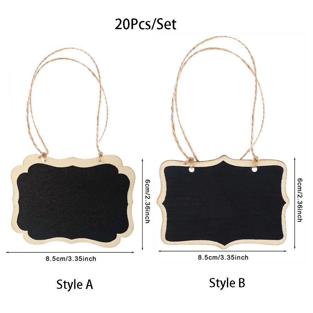 20Pcs Wooden Mini Double-Sided Blackboards Hanging Wedding Venue Card Chalkboard Memo Board  Home