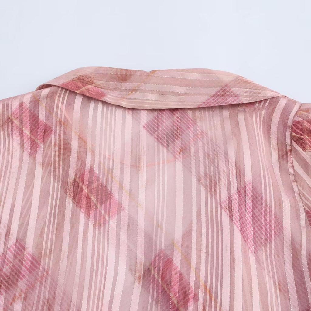 Spring 2025 Women's Metallic Knot Shirt - European & American Style Fashion