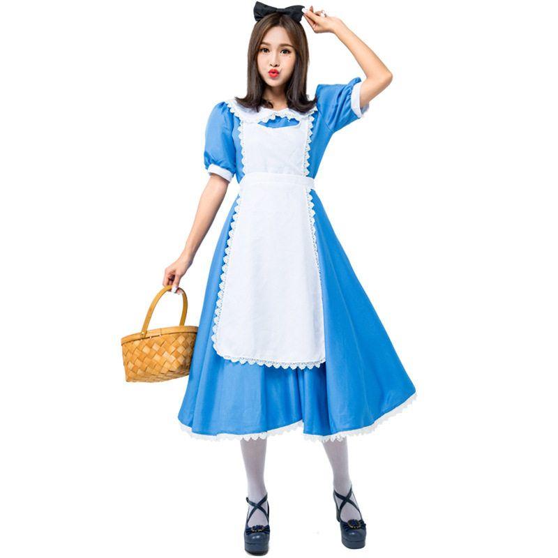 Hochwertiges Alice Cosplay Anime Dienstmädchen Outfit nach Japan exportiert, Blaue Dienstmädchenuniform, Halloween Kostüm