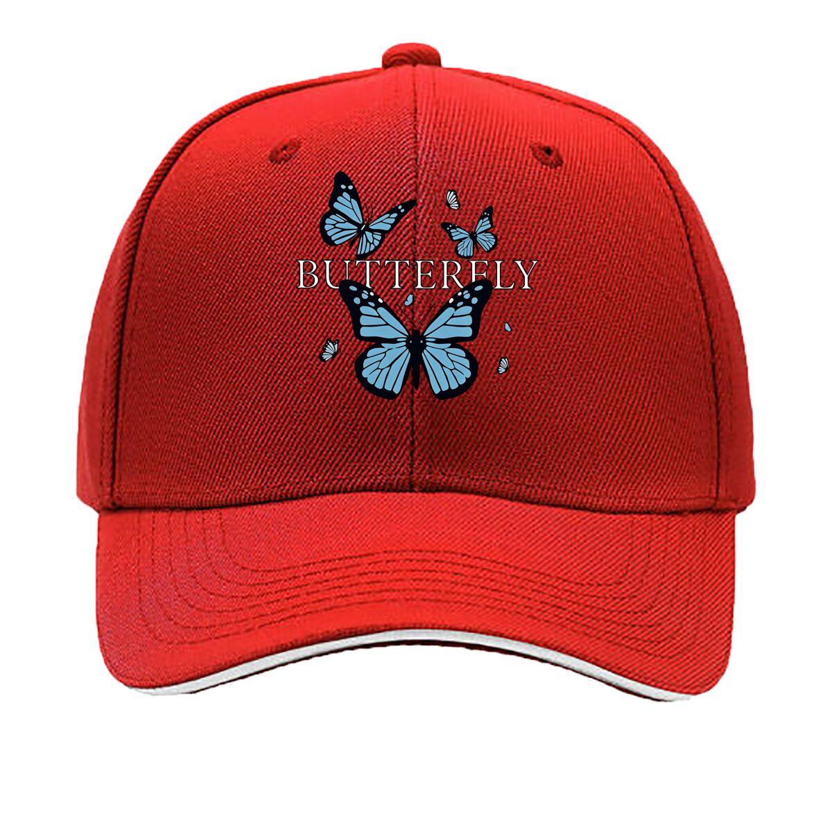 Butterfly Print Baseball Cap Adjustable Hat with Breathable Lightweight Stylish for Outdoor Ac Sandwich Baseball Cap One Size