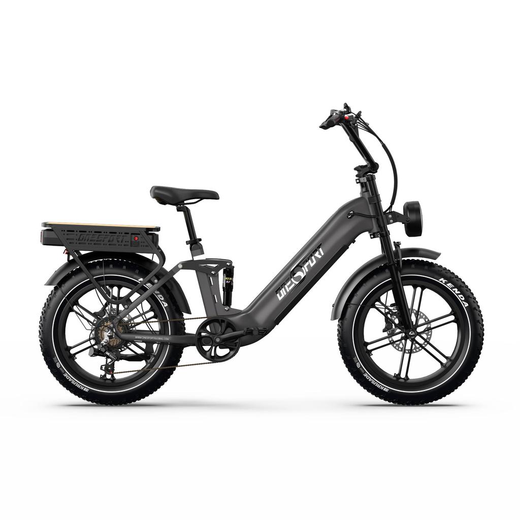 ONESPORT OT08 Pro 20'' Elektrofahrrad 500W Doppelbatterie 48V 36AH Vollfederung Step-Thru Fat Tire E-Bike