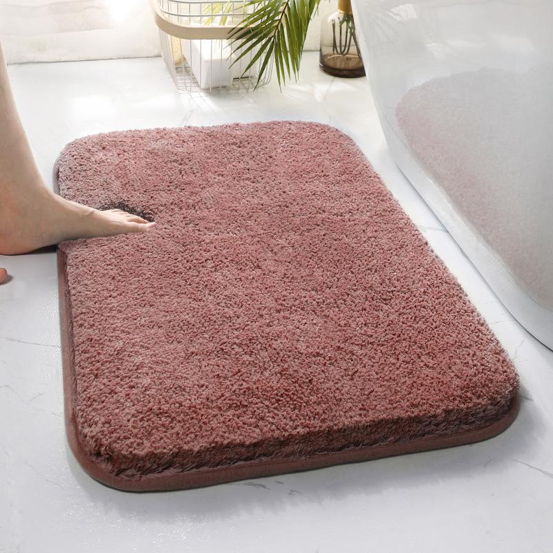 Machine Washable Durable Toilet Mat Thickened Bathroom Carpet Long Hair Carpet Water Absorbtion Anti Slip Bathroom Mat
