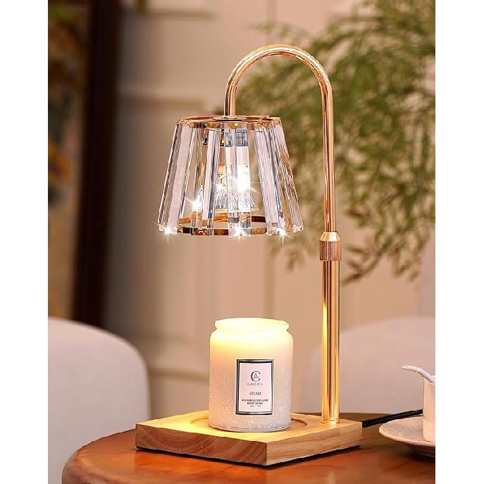 Candle Warmer Lamp with Timer, Candle Lamp Warmer with Dimmer & Height Adjustable, Crystal Lamp Candle Warmer for Jar Candles, Dimmable Candle Warmer