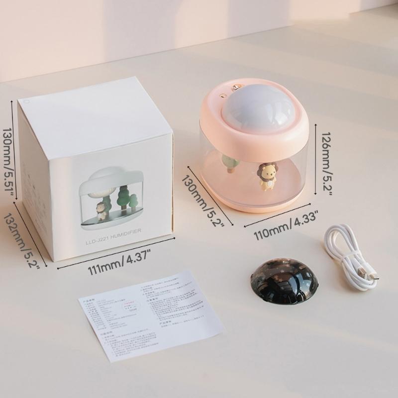 Portable 3 in 1 Air Humidifier with Rotation Projection & Atmosphere Lamp Adorable-design Girlfirend Gift for Bedroom