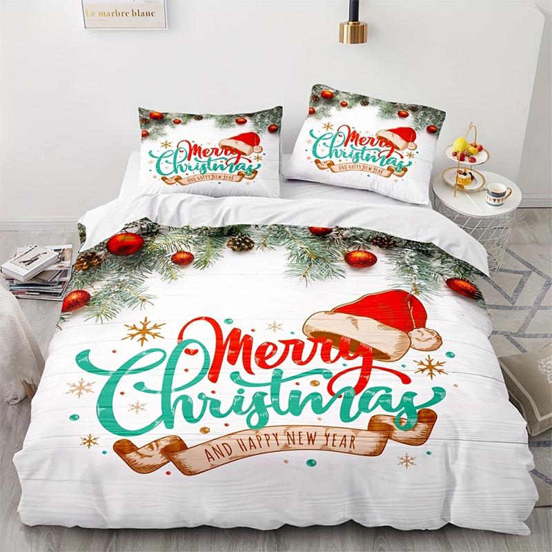 Comforter 2Pcs/3Pcs And Bedding Set With Christmas Theme And Print Available In Single Double And Extra-Large Sizes