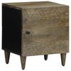 Nightstand Light Grey 40x33x46 cm Solid Mango Wood