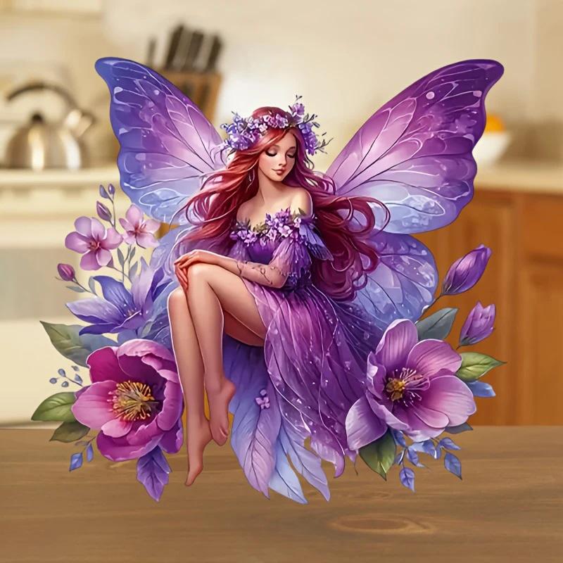 

Floral Butterfly Elf Funny Waterproof Vinyl Car Decal, Exterior Decorative Accessories, Used for Car, Motorcycle, Laptop, Van 10cm-Longest Side