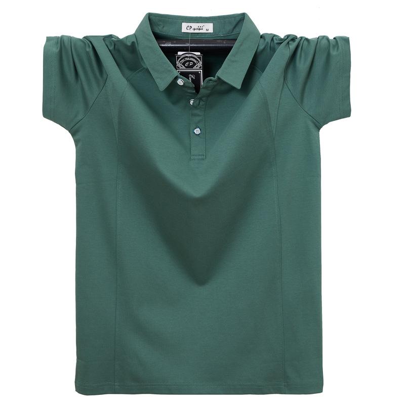 Men's Summer T-shirt Plus Size Loose and Comfortable Tee Men's Work Cotton Short-Sleeve Polo Shirt Zipper Flip Collar Breathable T-shirt
