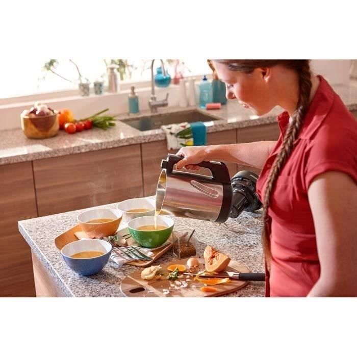 Blender chauffant pour soupe - PHILIPS - HR2203/80 - Série 3000 - 1000W - bol de 2L - Métal