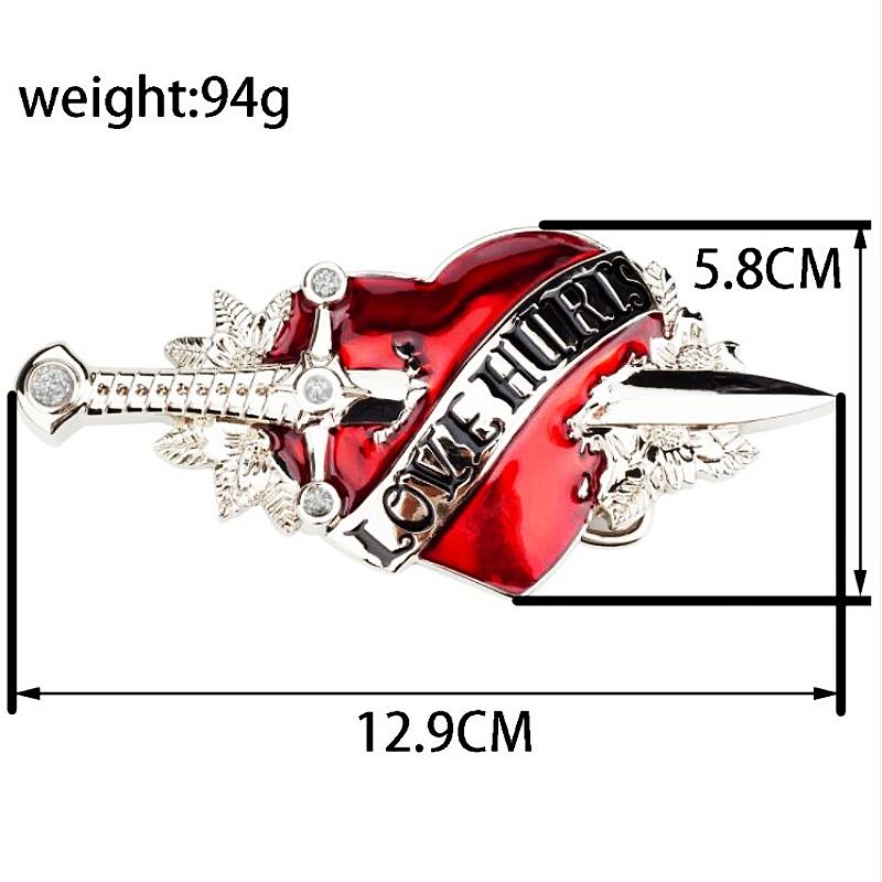 Cool Fashion Leather Belt Red Heart Arrow Love Hurts Design Punk Rock Waistband Women Men Decorative belts Jeans Hip Hop Girdle