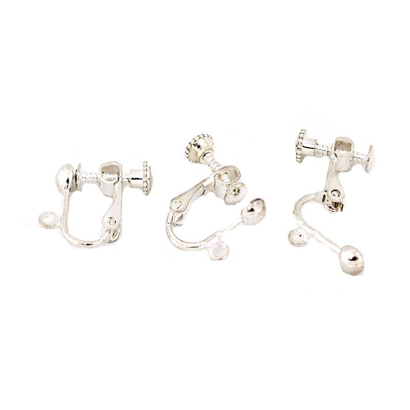 10Pcs Brass Screw Ear Clip-on Earring Converter Ear Cuffs No Piercing DIY Earring Findings Jewelry Making Supplies