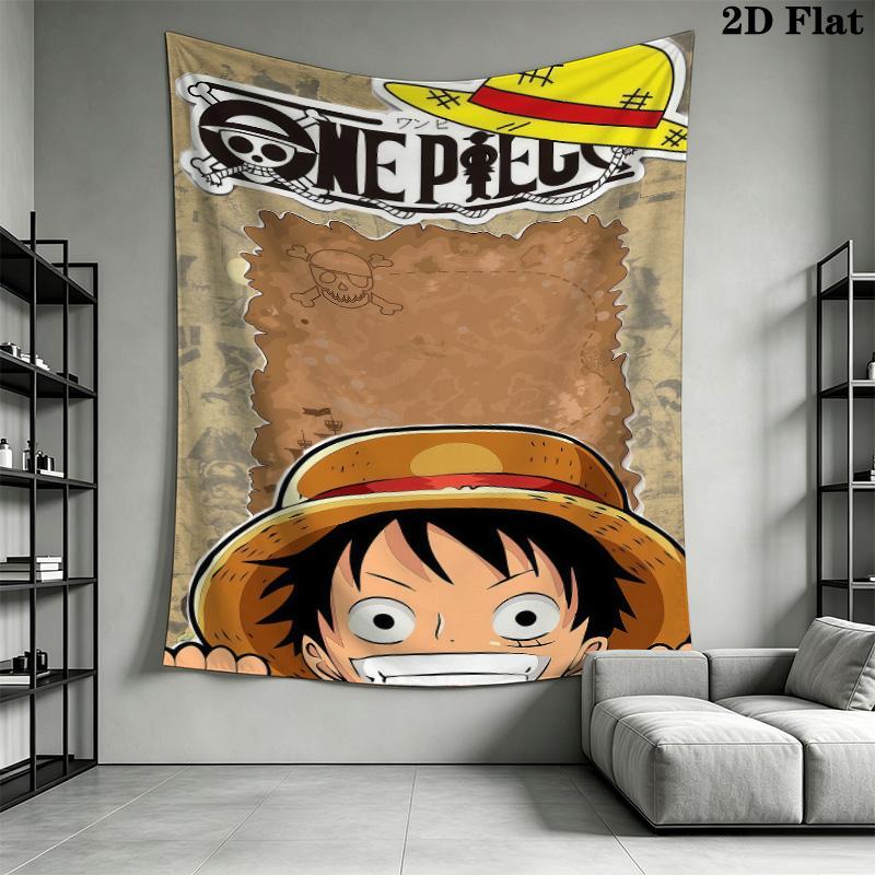Tapeçaria de Parede Monkey D Luffy de One Piece Pendurado Estético na Parede Manta de Tecido Impresso Tapeçarias Decorativas Para Quarto Sala de Estar Decoração de Casa