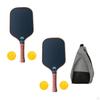 Carbon Fiber Pickleballs Paddle Set with Two Balls for Balance Rotation Without Bag