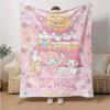 1pc My Melody's 45th Anniversary Celebration Cartoon Blanket, Soft and Cozy Throw for Home Decor, Perfect Gift for Family and Friend, Living Room, Tra