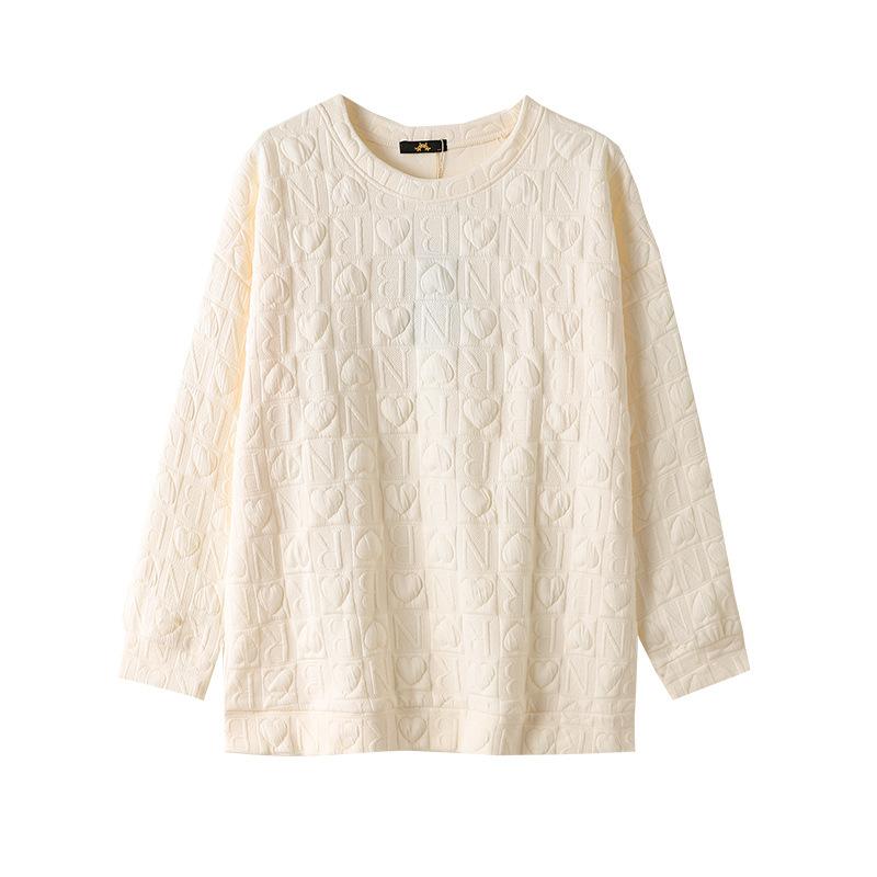 Autumn Plus Size Women's Love Printed Loose Sweatshirt Casual Long Sleeve Pullover