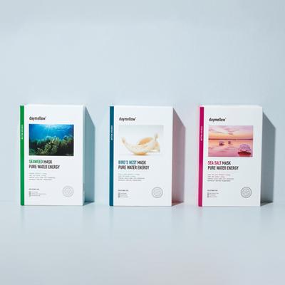 Mascarilla facial de agua pura energética con 3 tipos de algas, nido de pájaro y sal marina (27 ml x 10 unidades) (3 opciones)