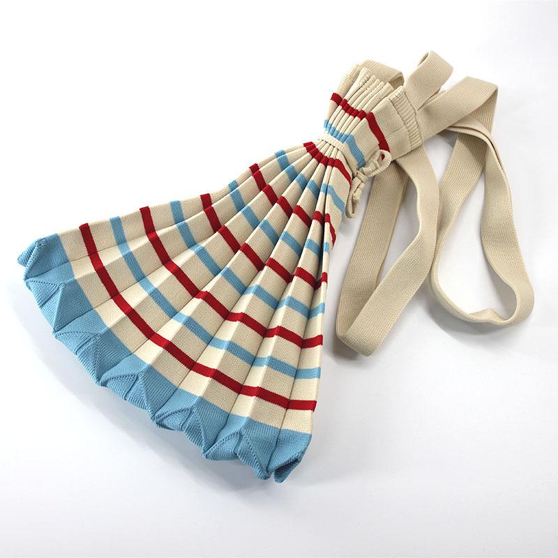 Compact Women's Knitted Messenger Bag - Foldable Handbag for Commuting & Phones