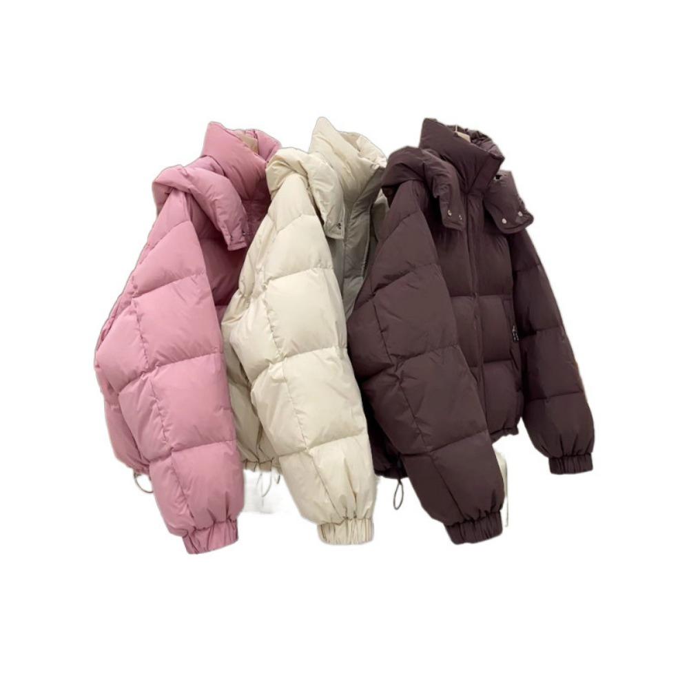 Women's Korean Winter Parkas - Casual Loose Down Coat, Oversize Hooded Warm Soft Cotton Puffer Snow Wear Jackets