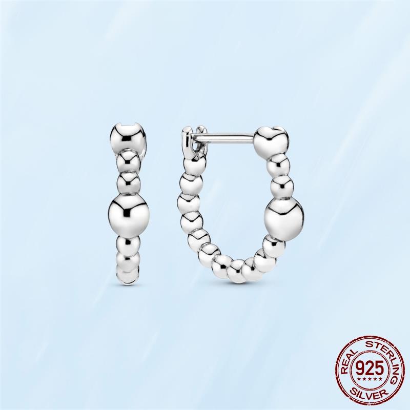 Real Original 925 Sterling Silver Daisy Flower Feather Hoop Heart Stud Earrings Fit Women Fashion Jewelry Engagement Party Gift