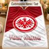 Flannel BlanketEintracht Frankfurt Custom Name Text Personalized Soft Warm Throw Blanket Home Decor Gift