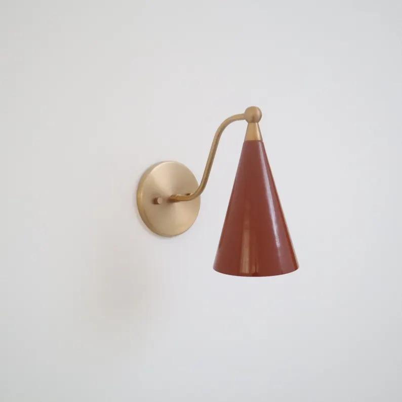 Modern Style Mid Century Raw Brass Wall Lamp Luminaire