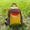 Genuine Leather Women's Patchwork Backpack - European & American Casual Travel Style.