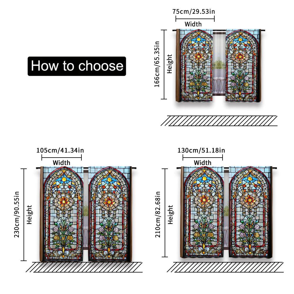 European Chic Gothic Floral Curtains Colorful Suitable Bedroom Bathroom Living Room Dining Study Set Of 2 Made Polyester Great Decor