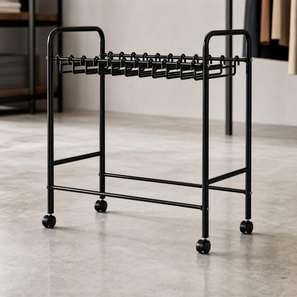 Clothing Organizer Space-Saving Iron Clothing Rack with Side Handles for Dressing Area, Bedroom