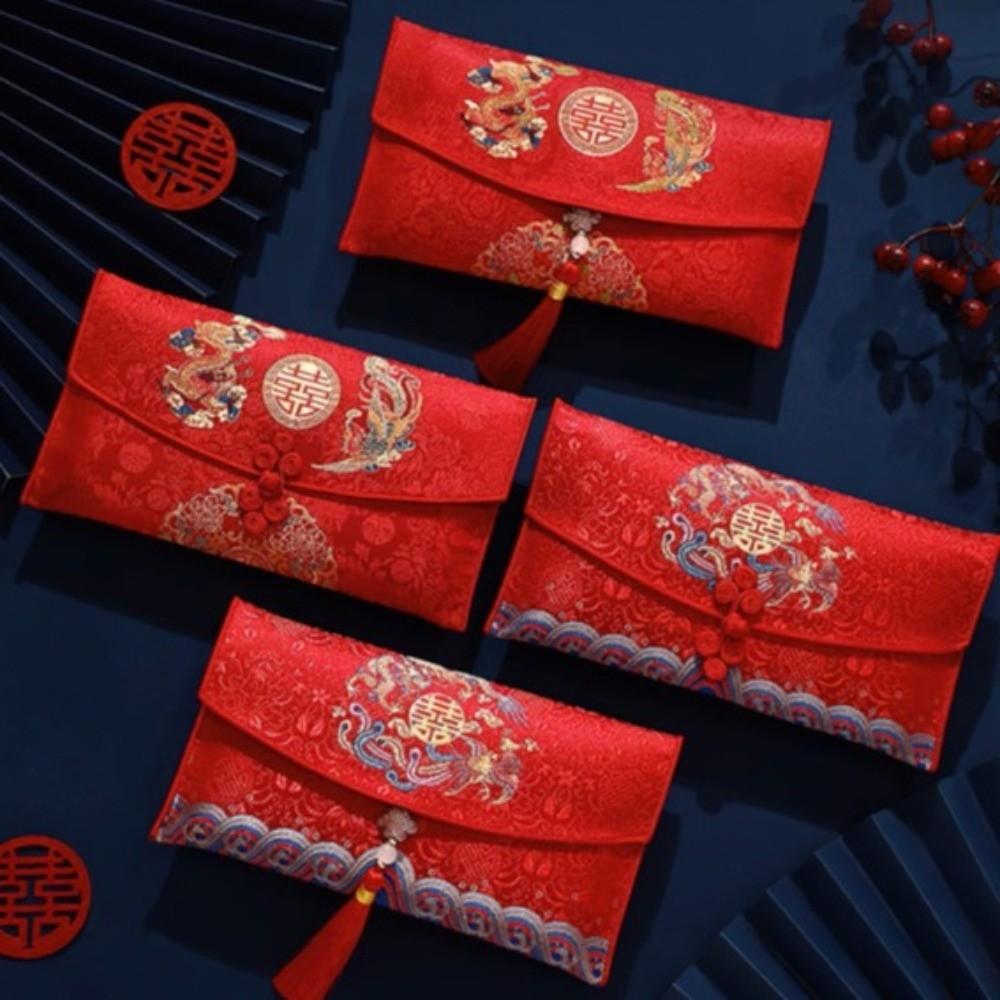 Multiple Patterns Wedding Red Packet Tassel Design New Year's Blessing Bag  Spring Festival