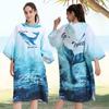 Pocket Style Large Beach Towel Bath Towels Quick Dry Hooded Cloak Wetsuit Adult Kids Poncho Parent-Child Bathrobe for Swim Surf