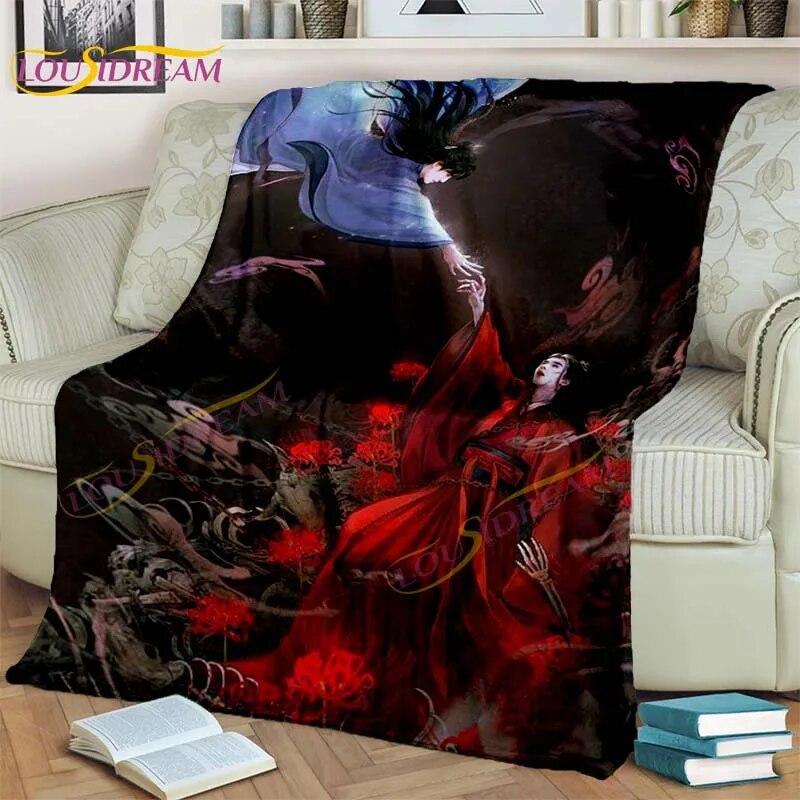 Official Grandmaster of Demonic Blanket Cartoon Blankets Wei Wu Xian Blankets Bed Sofa Soft Blanket Novel Lover Fan Gifts