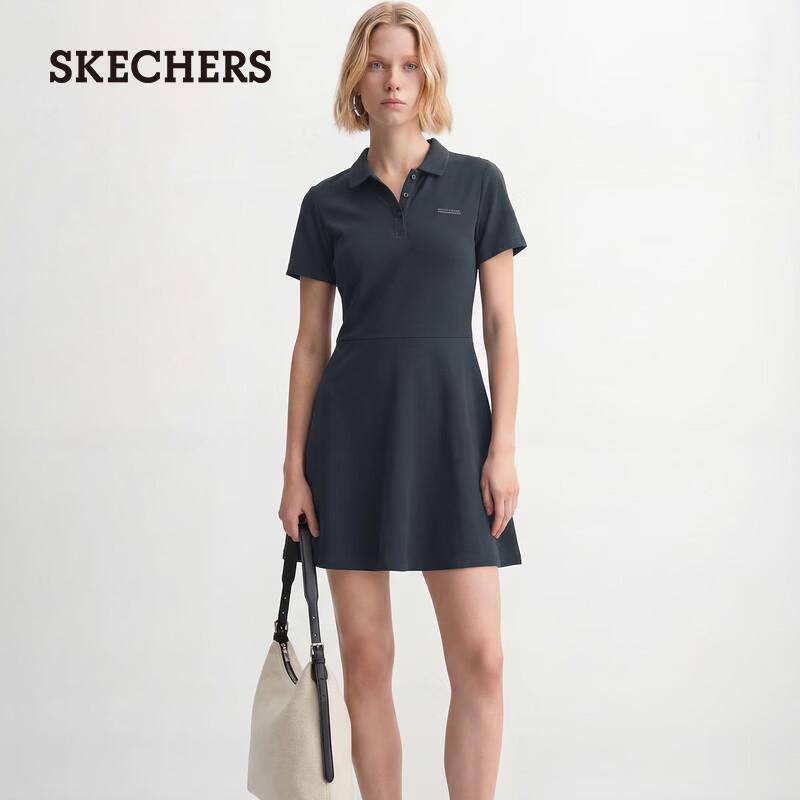 Skechers Women s Polo Ruffle Hem Knit Dress M