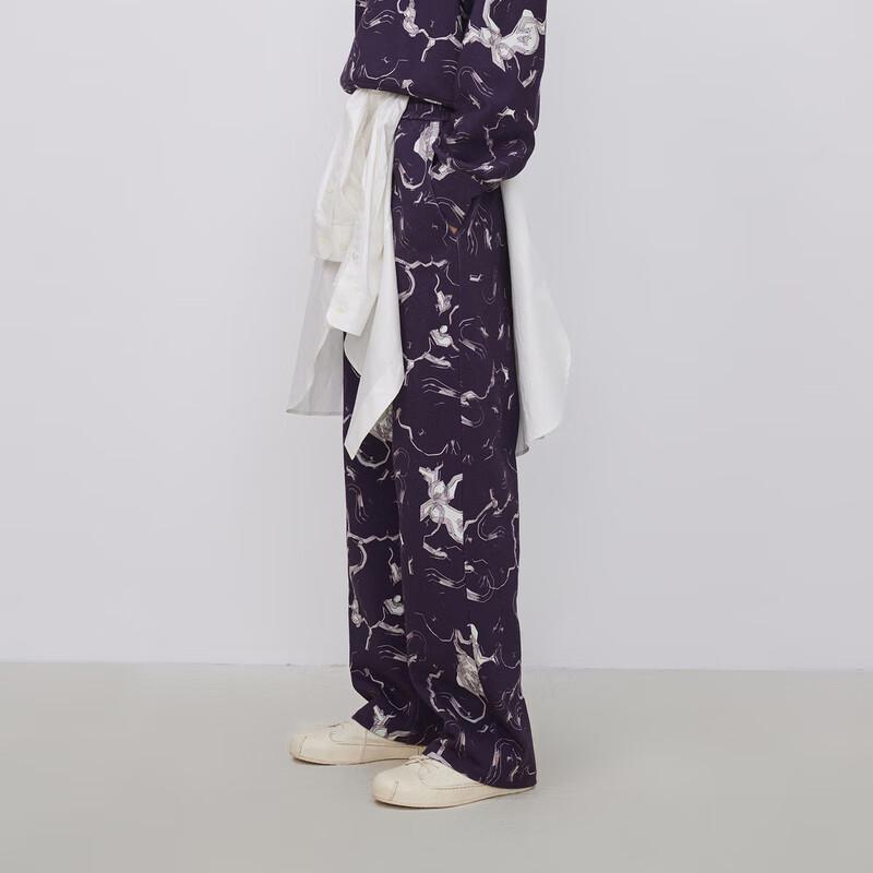 

LESS 2024 Spring Cloud Dragon Pattern Casual Pants S