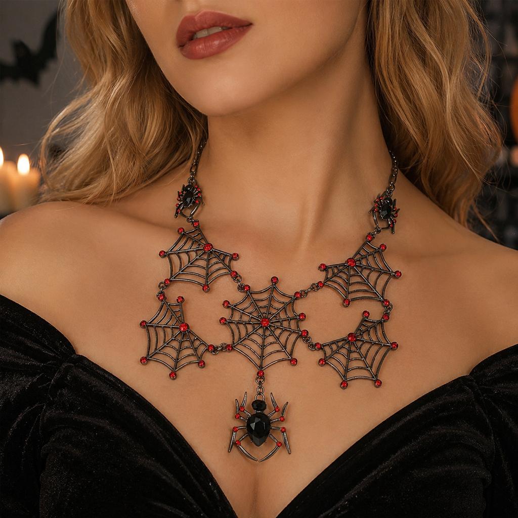 Halloween Necklace for Women Gothic Collarbone Chain Dark Pendant Costume Jewelry