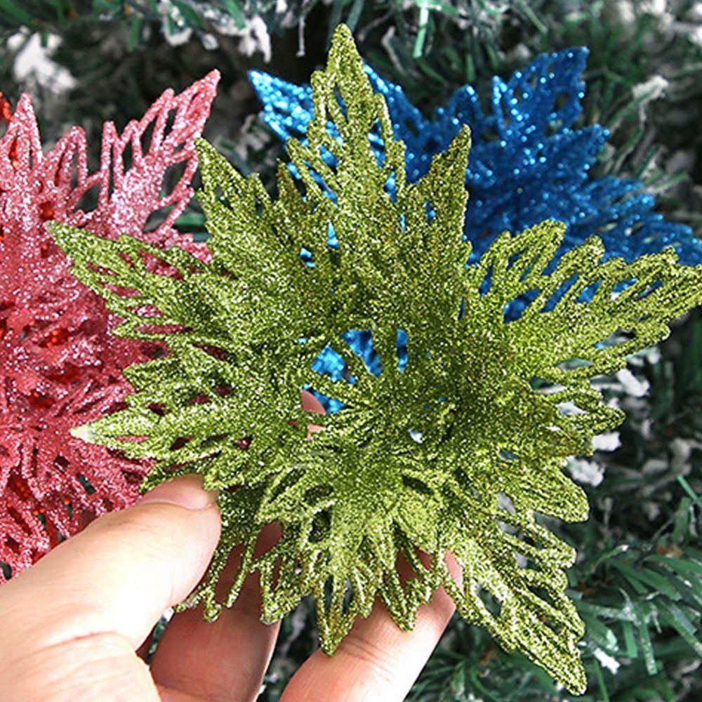 13cm Weihnachten Glitzer Blume Kopf Pailletten Realistisch Künstliche Weihnachtsstern Blume Handgemacht Simulation Weihnachtsbaum Dekorationen