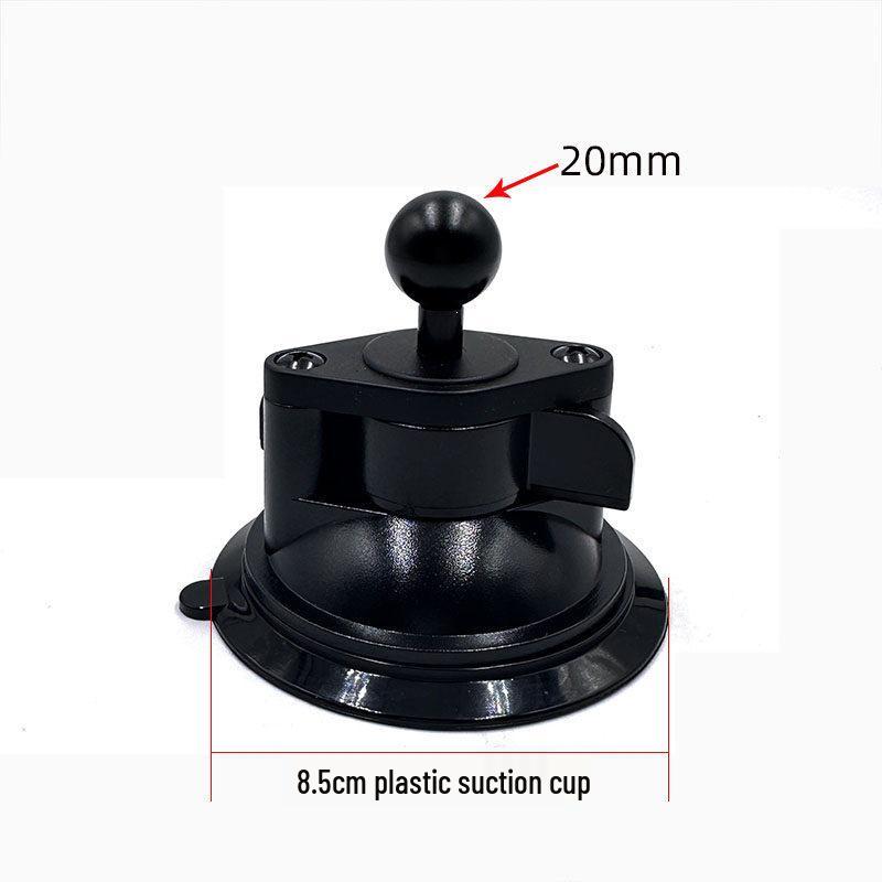 17mm Ball Head Magnetic Phone Holder with Aluminum Rod and Suction Cup Mount for Car