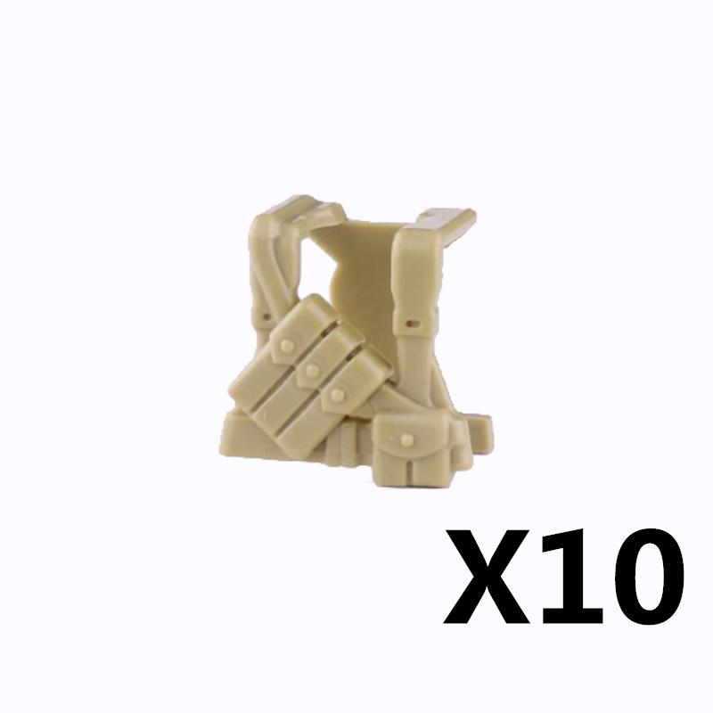 MOC Militärfigur Zubehör Bausteine Alpha SWAT Helm Weste Rucksack Knieschoner Nachtsichtgeräte Steine Spielzeug K017