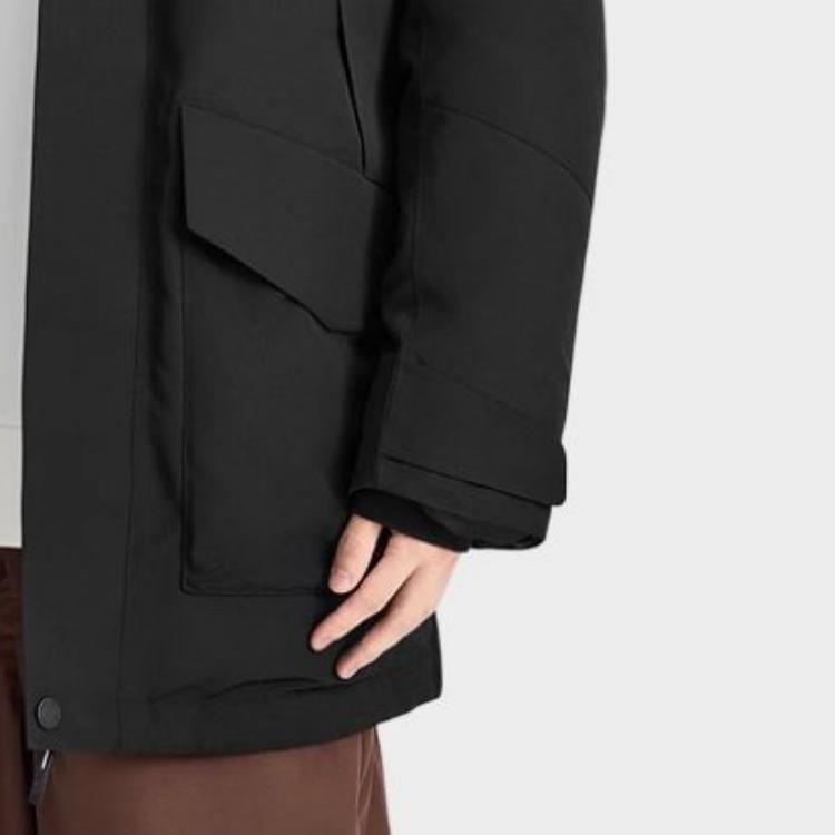 Skechers Sports Alliance Series Fashion Comfortable Hooded Warm Down Jacket Men outerwear Carbon-Black L424M060-0018