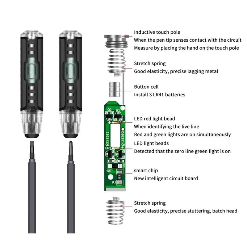 1-3 Set Aneng B05 Screwdriver Kit Word/Cross Screwdrivers Indication Pen Meter Electric Pencil Electrician Tester Pen Tools