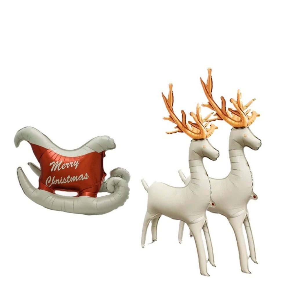 New Standing Christmas Balloon Matte Frosted Navidad Standing Balloon Sled Elk New Year Christmas Decoration Party Supplies