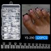 120 Pcs/box Square Shape Press On Toenails Frosted Half Cover Toenail False Toenail Tips  Nail Art