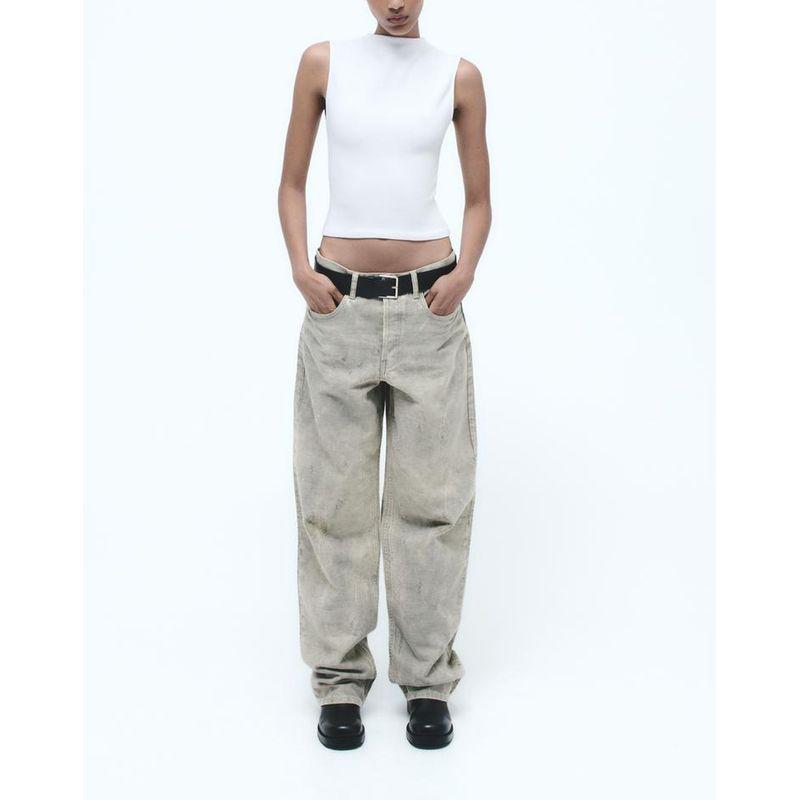 Spring New Versatile Fashion Inner Wear Base Short Vest Tight Half Turtleneck Sleeveless Tops 4174832