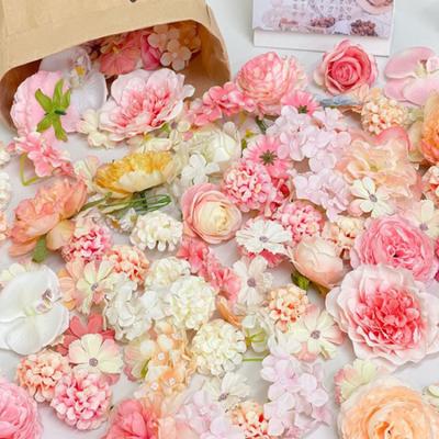 50/100Pcs Artificial Flower Head Assorted Color Size Realistic Reusable DIY Crafts Garland Wedding Bridal