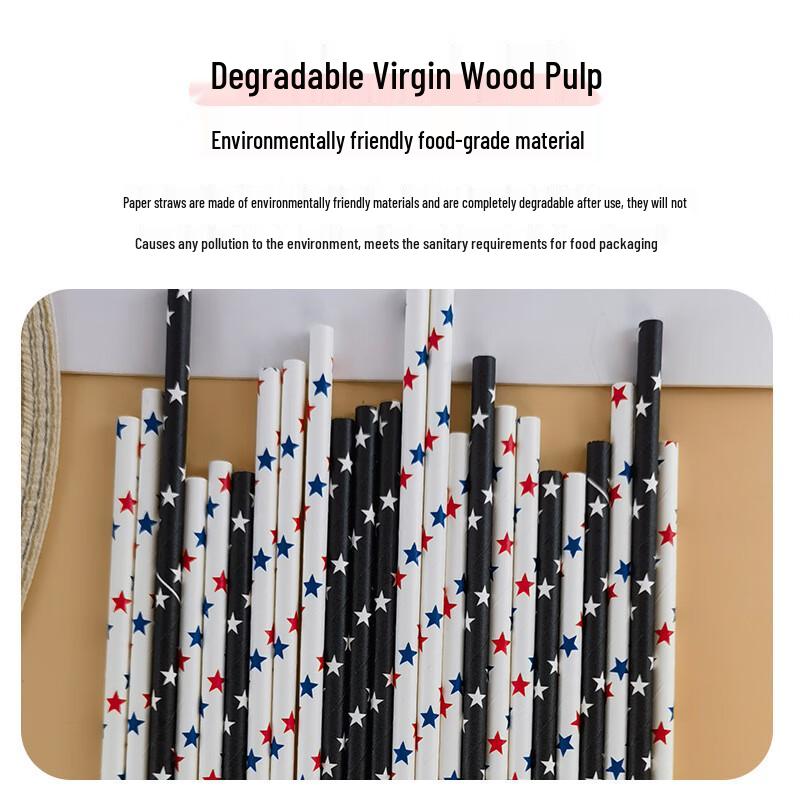 Biologisch abbaubare Trinkhalme aus Papier in gemischten Farben