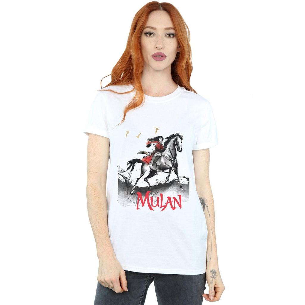 Disney Womens/Ladies Mulan Movie Stride Cotton Boyfriend T-Shirt