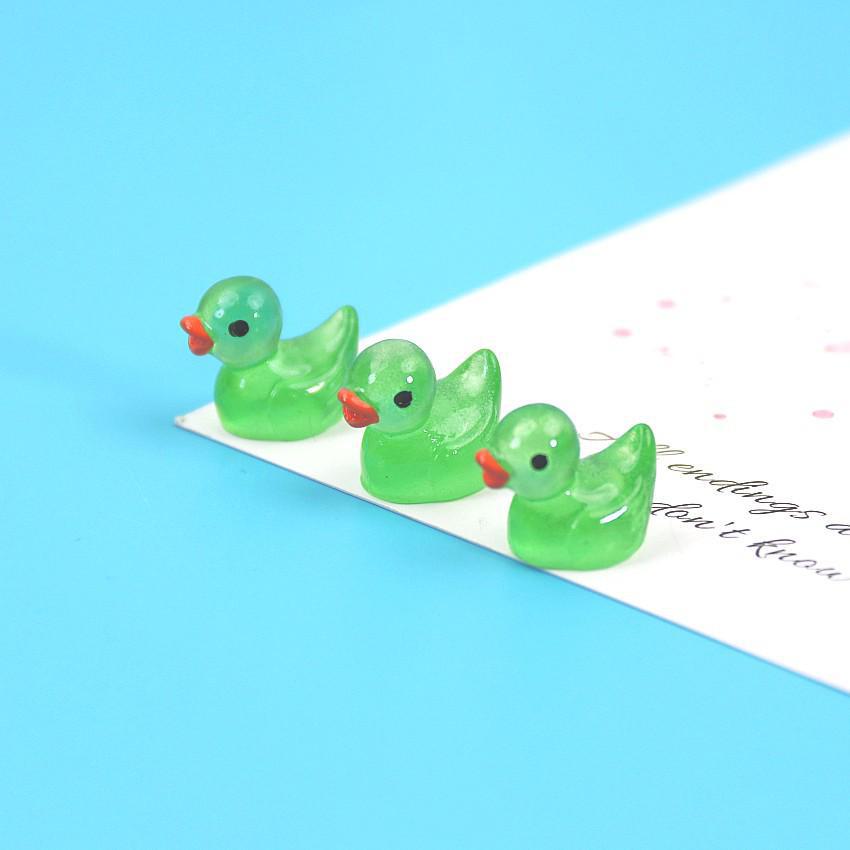 Bunte Leuchtende Gelbe Ente Harz Miniatur - Kreativer Cartoon Schmuck & Bastelzubehör