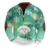 Mens Christmas Sweater Zip Up Sweatshirts Vintage Knit Graphic Sweatshirt Xmas Stand Collar Pullover