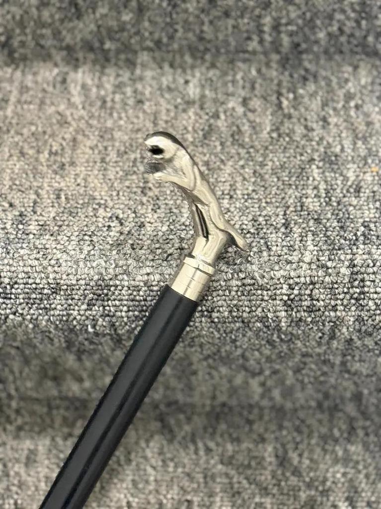 Classic Style Jaguar Handle Black Wooden Walking Stick Cane
